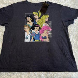 Disney Princess Women's T shirt short sleeve Graphic Black Size XL
